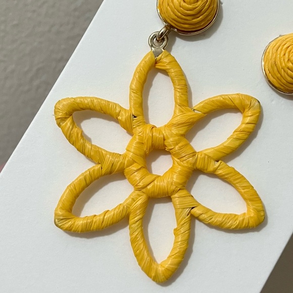 NWT J. Crew Wrapped Flower Statement Earrings, Floral Boho Hippie J.Crew Factory - Picture 6 of 13